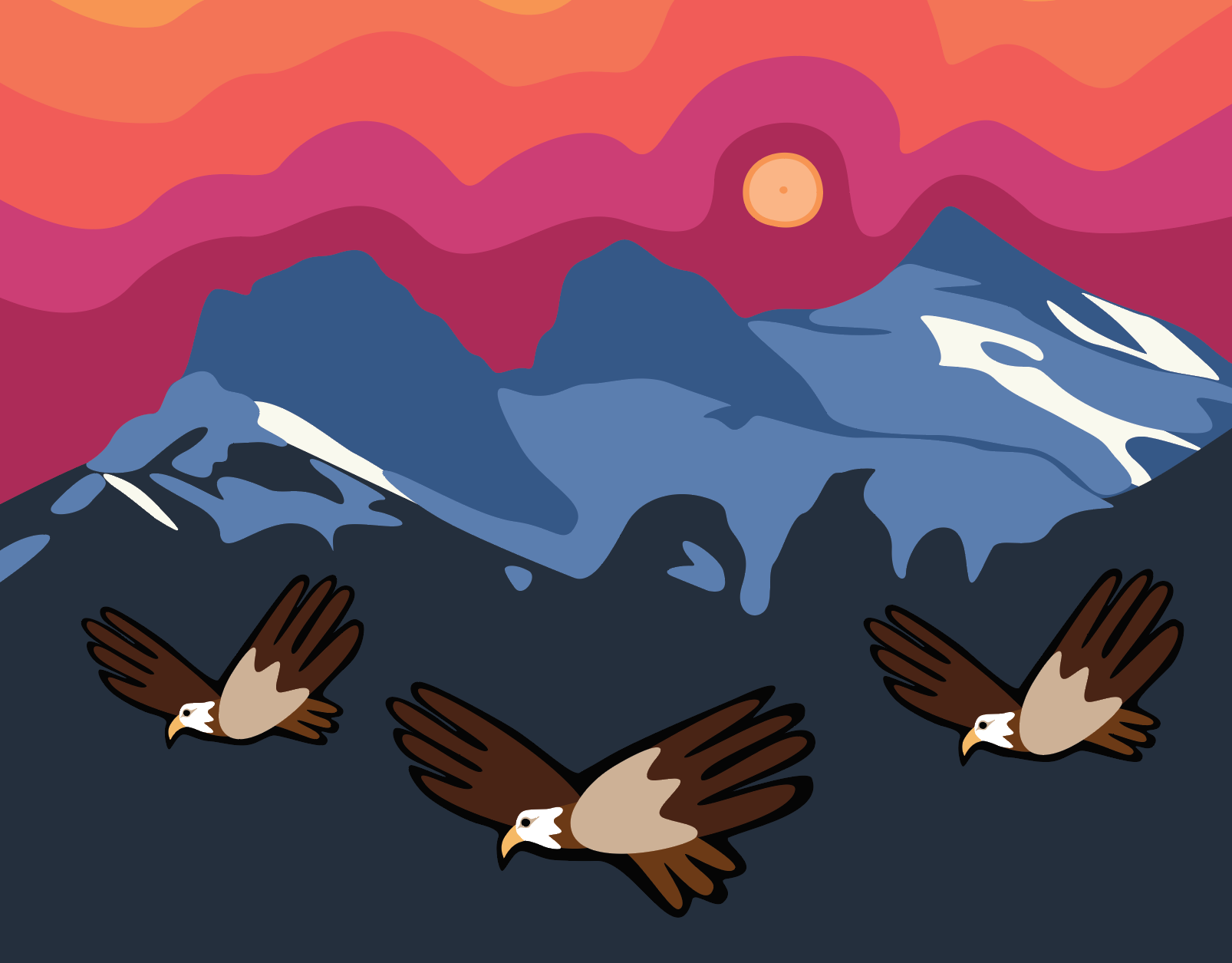 Bada Jean Three Sister Three Eagle Print