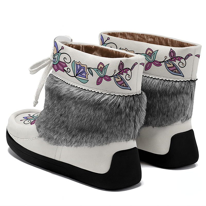 Moonlit Frost Leather MocLux Ankle with Fur