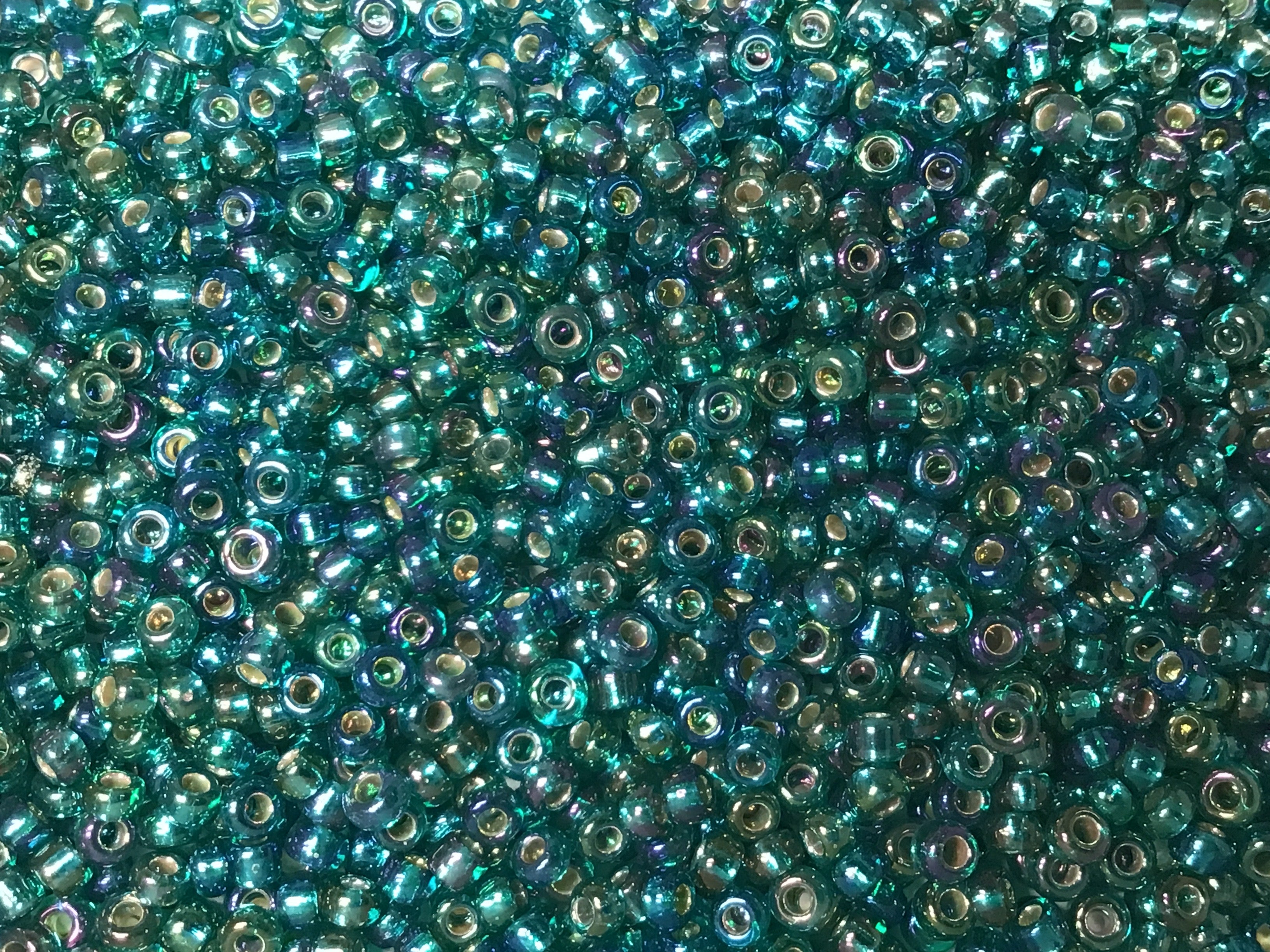 Silver Lined Seed Beads Size 11/0 - Rainbow Seafoam