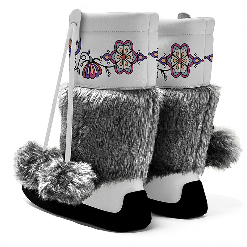 Aurora Petal Glow Real Leather MocLux Calf with Fur