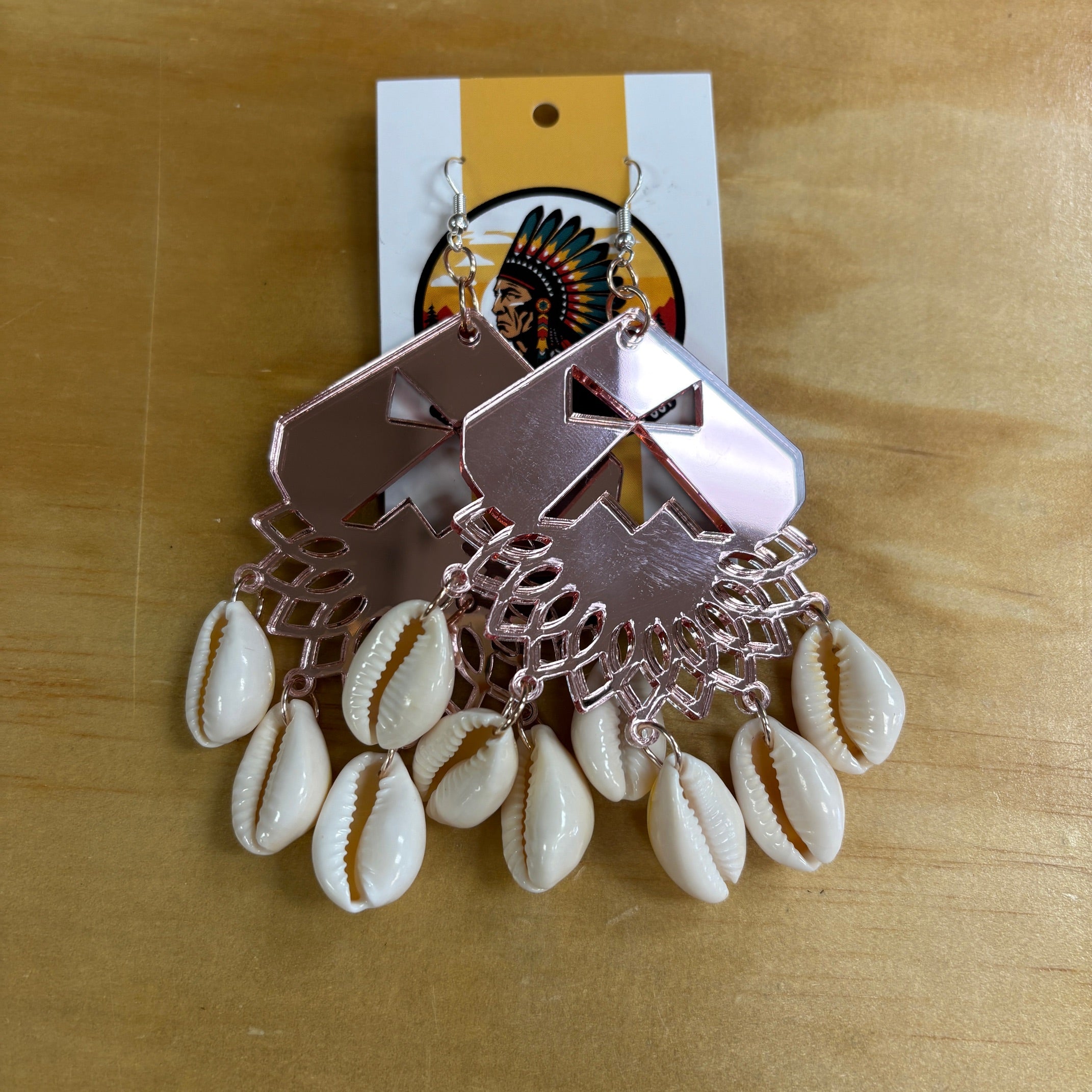 Rose Gold Acrylic Dangle Earrings