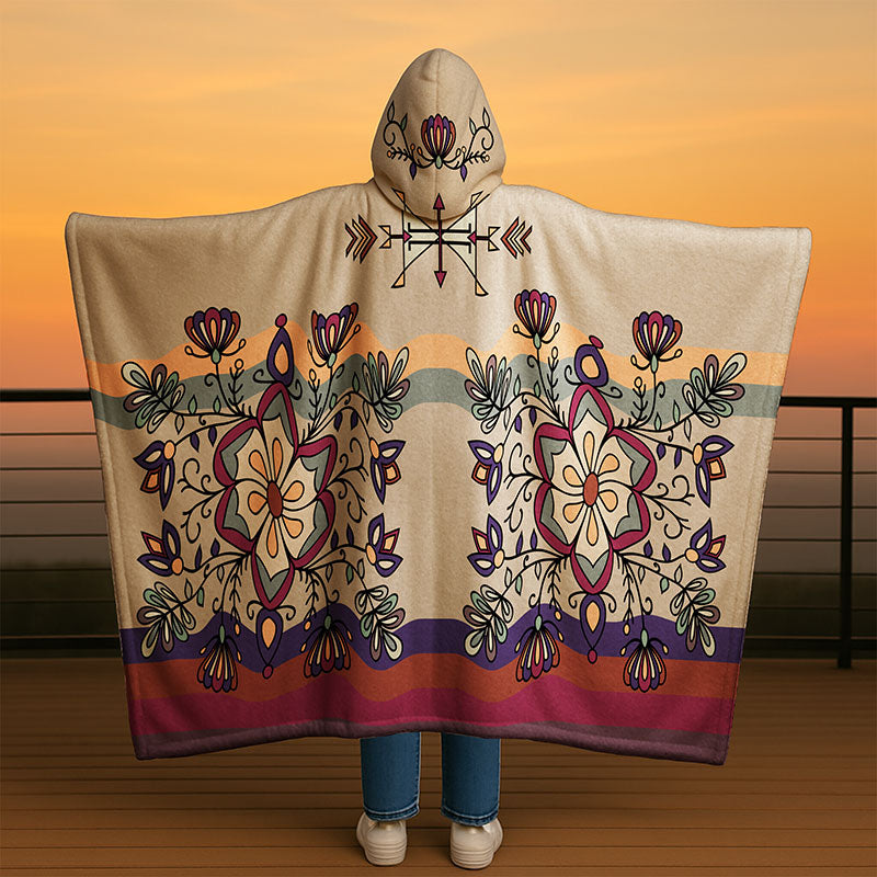 Aurora Petal Glow Hooded Blanket