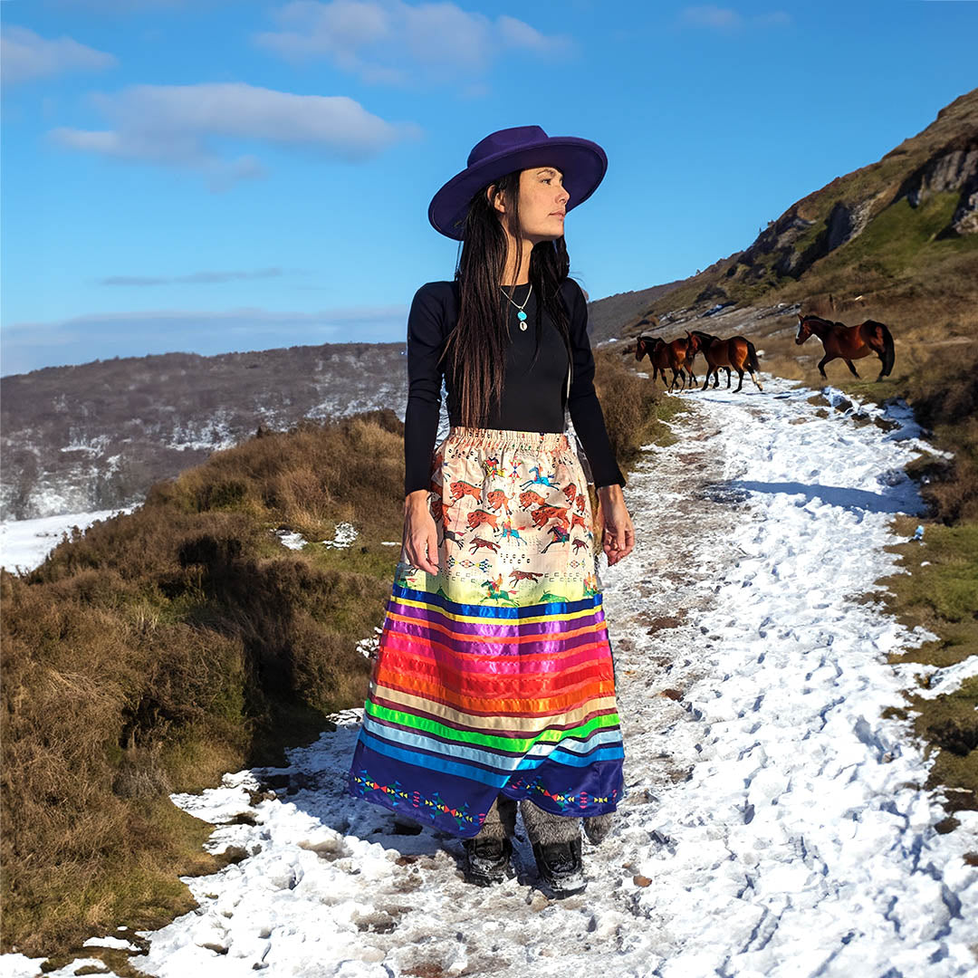 The Hunt Ribbon Skirt with Pockets and Underskirt Lining