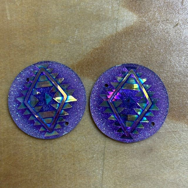 Geometric Circle Cabochons Set of 2