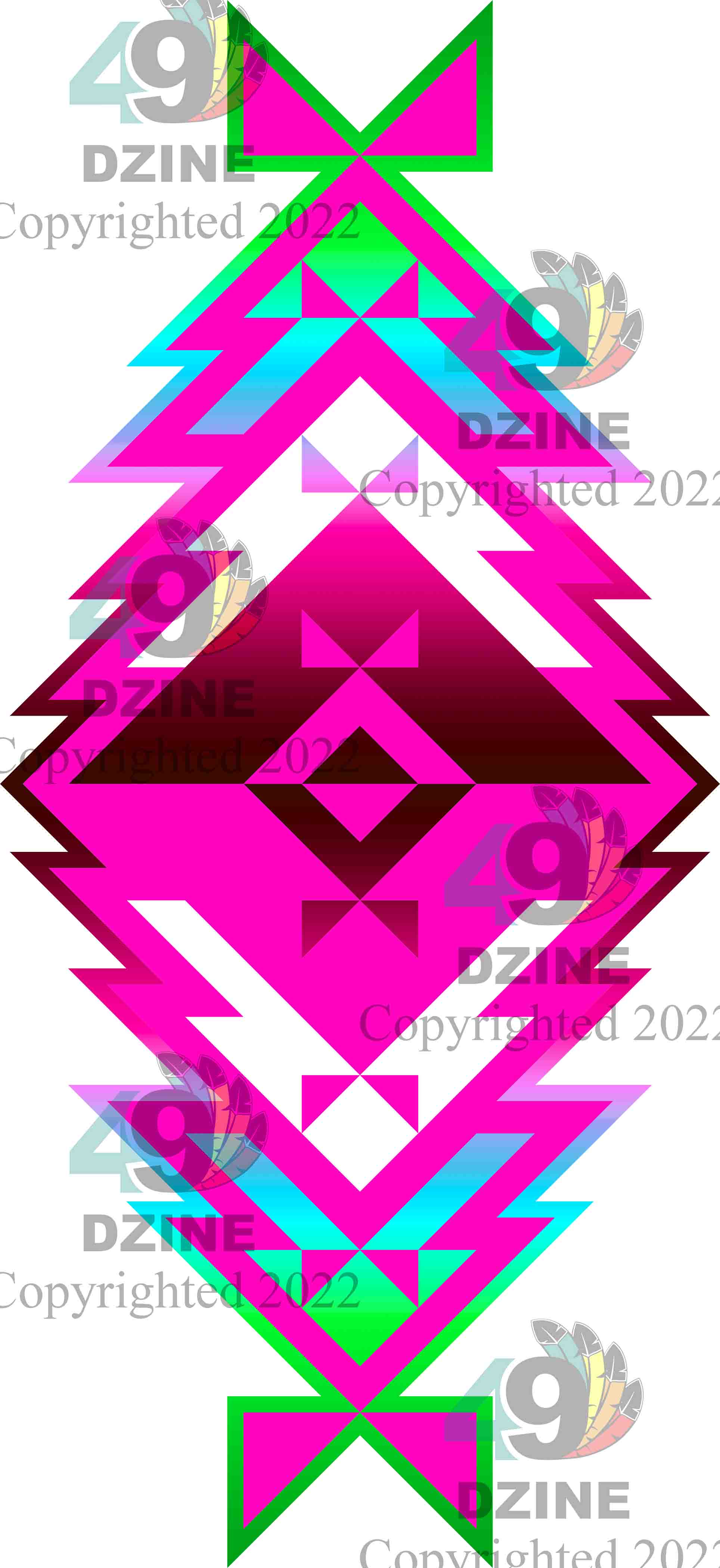 6-inch Geometric Transfer Meta Tipi Transfers 49 Dzine Meta Tipi Pink