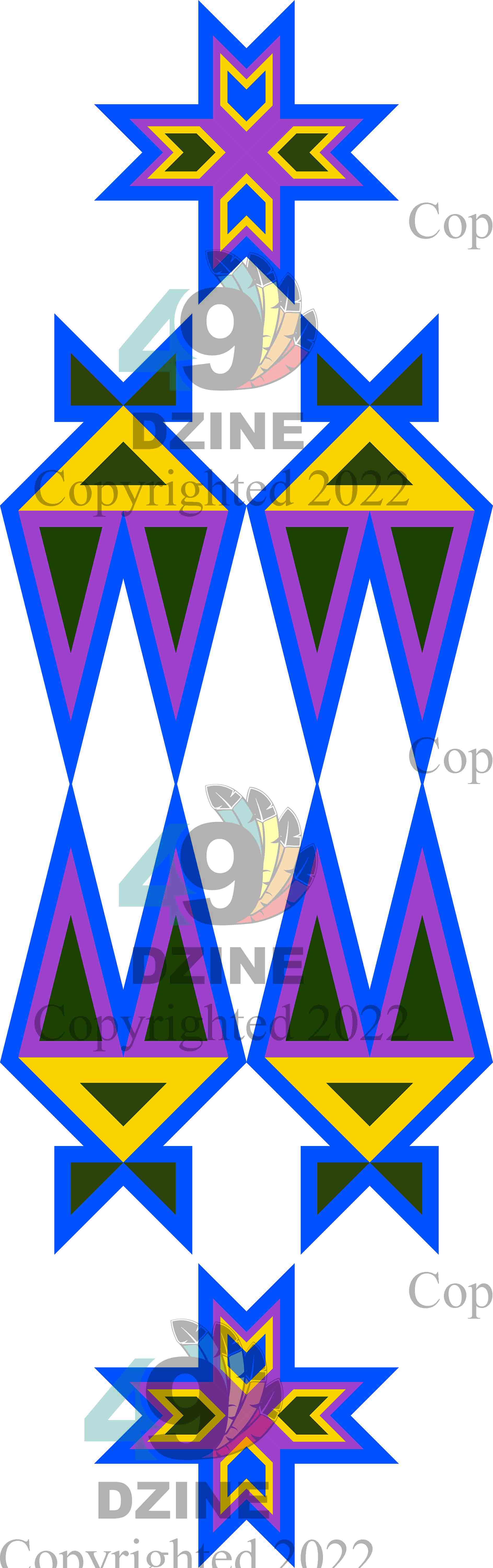 11-inch Geometric Transfer Four Directions Lodges