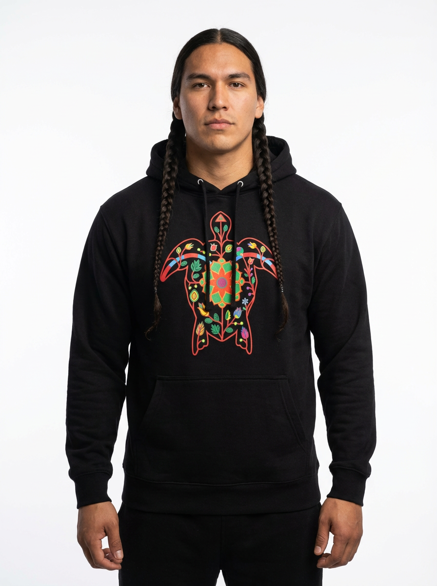 Floral Turtle Pullover Hoodie