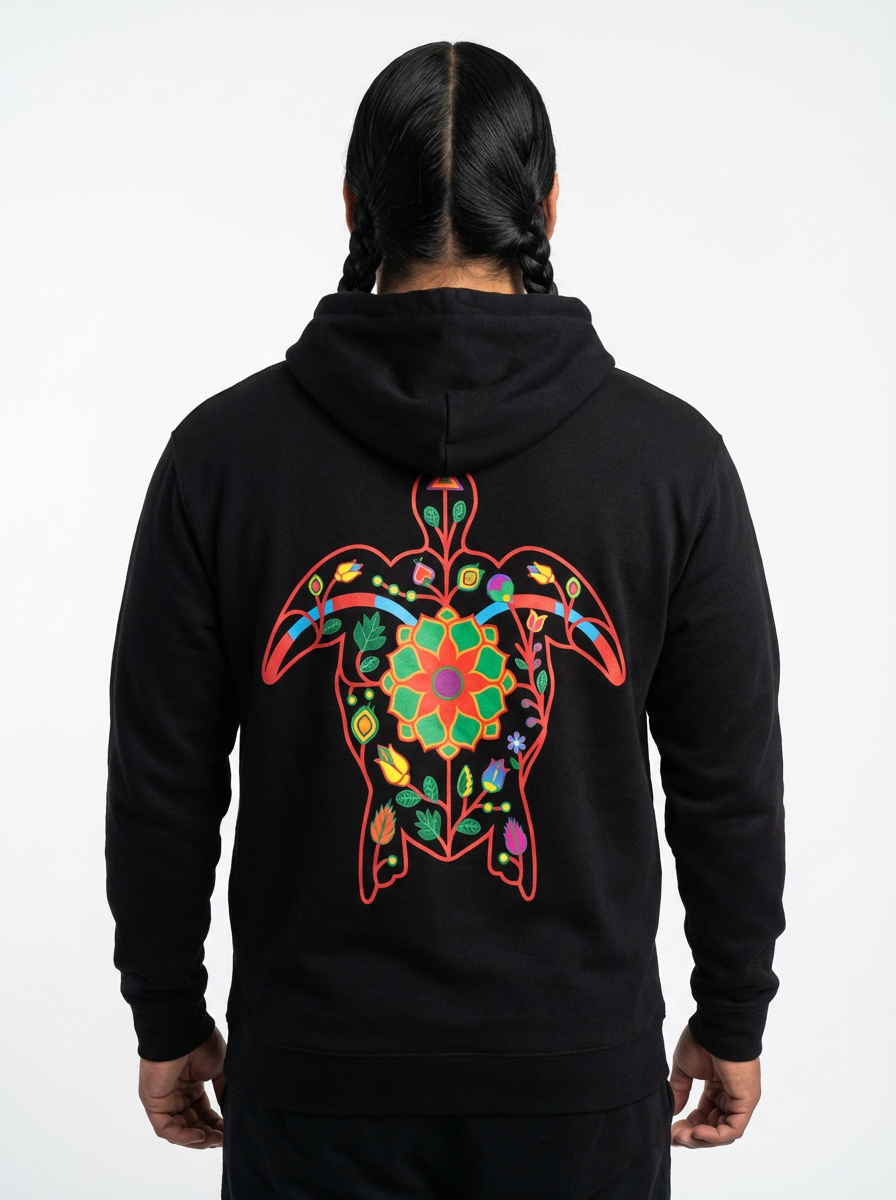 Floral Turtle Pullover Hoodie