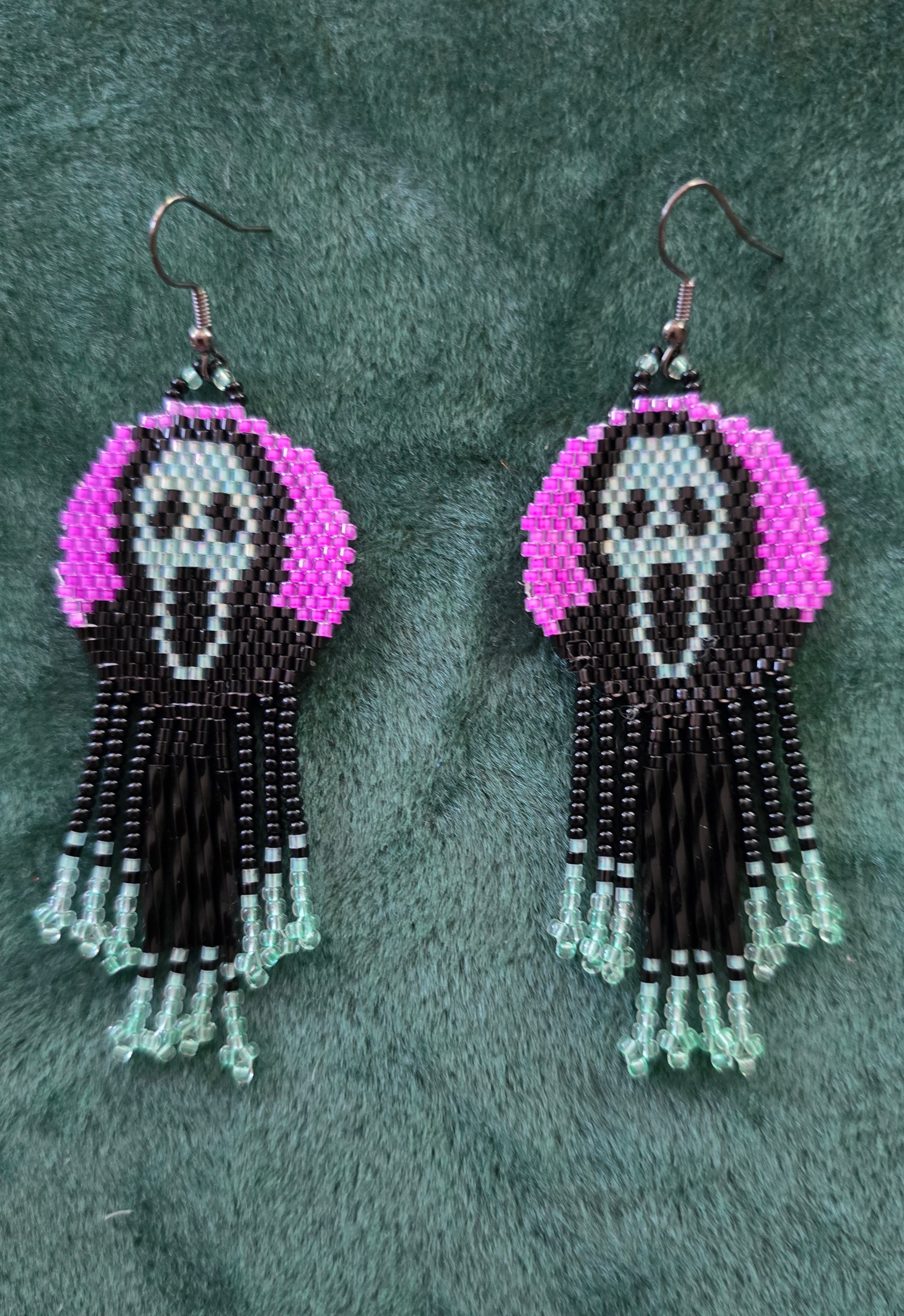 Madeline Desjarlais Glow in the dark Purple Scream Earrings