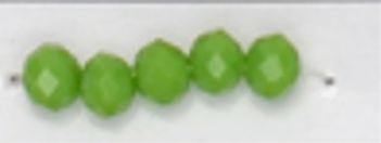 6mm Rondelle Glass Bead - Leaf Green
