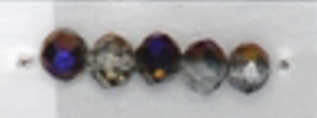 6mm Rondelle Glass Bead - Crystal Coal