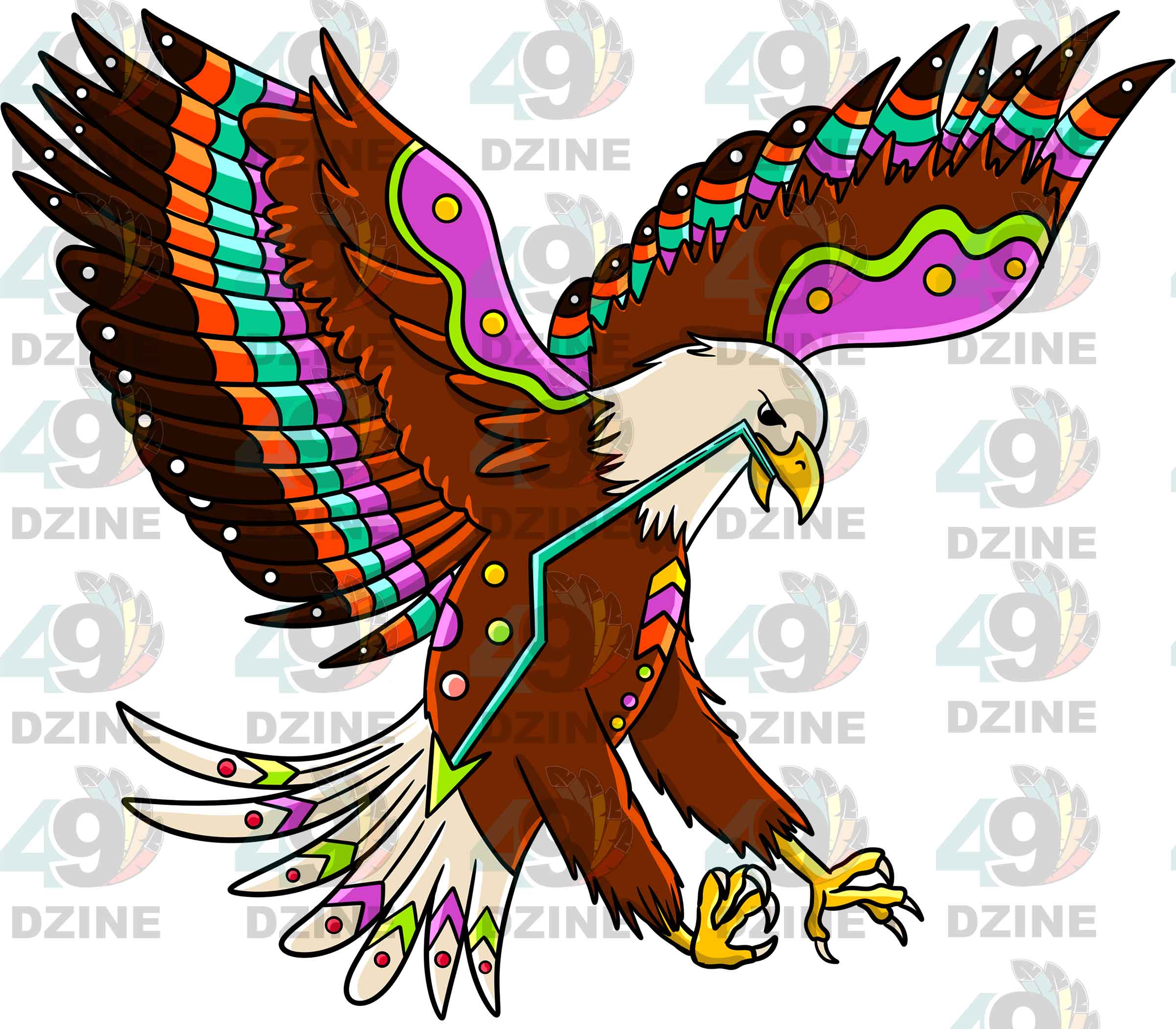 Eagle 3 Colored UV Sticker