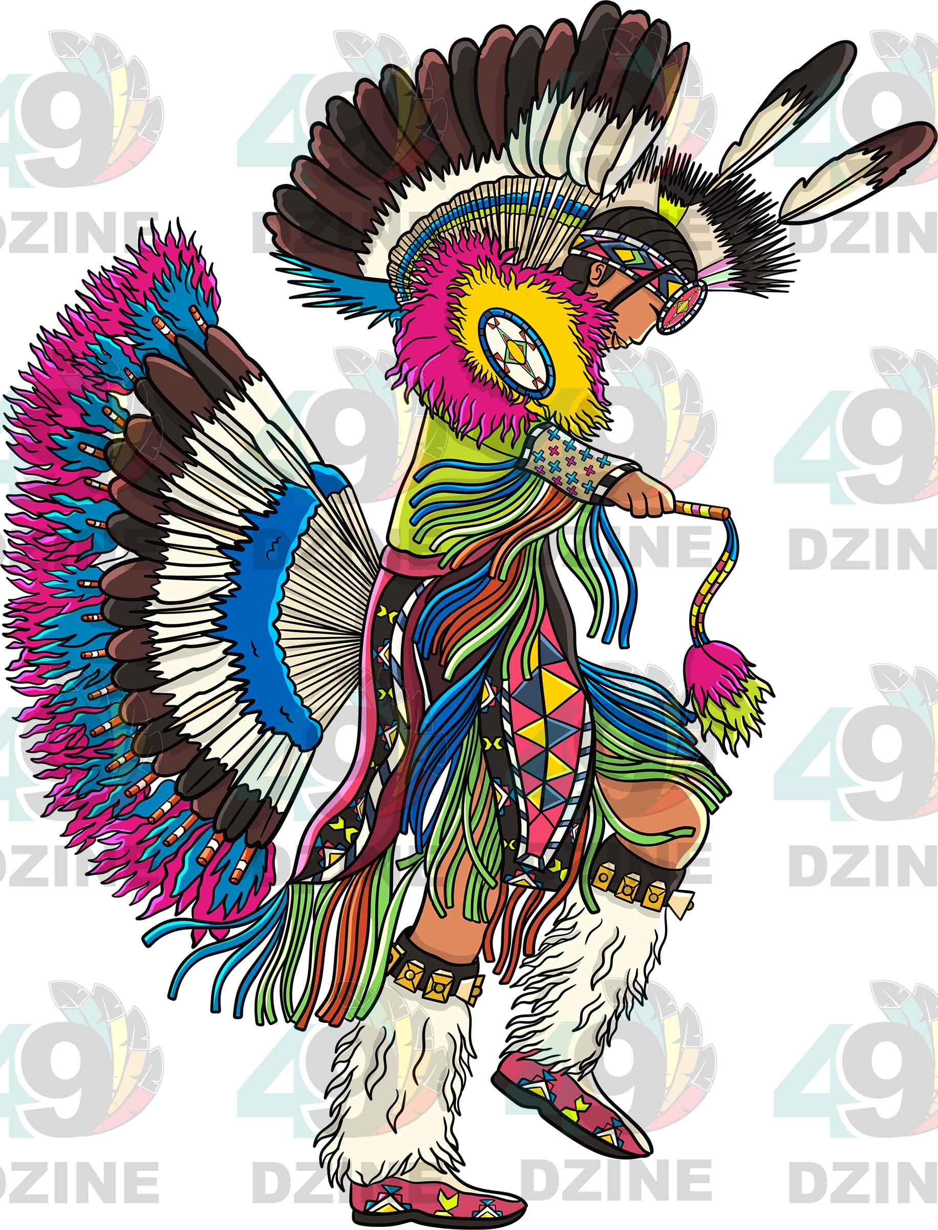 Fancy Dancer Men 5 Transfer (Various Sizes)