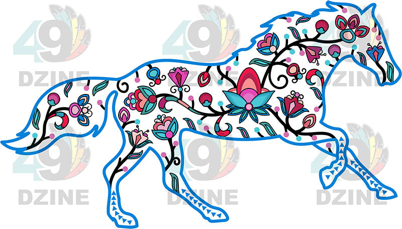 Horse Floral Animals 02-M Various Sizes