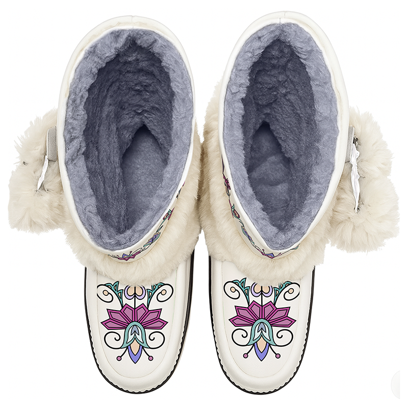 Moonlit Frost Real Leather MocLux Calf with Fur