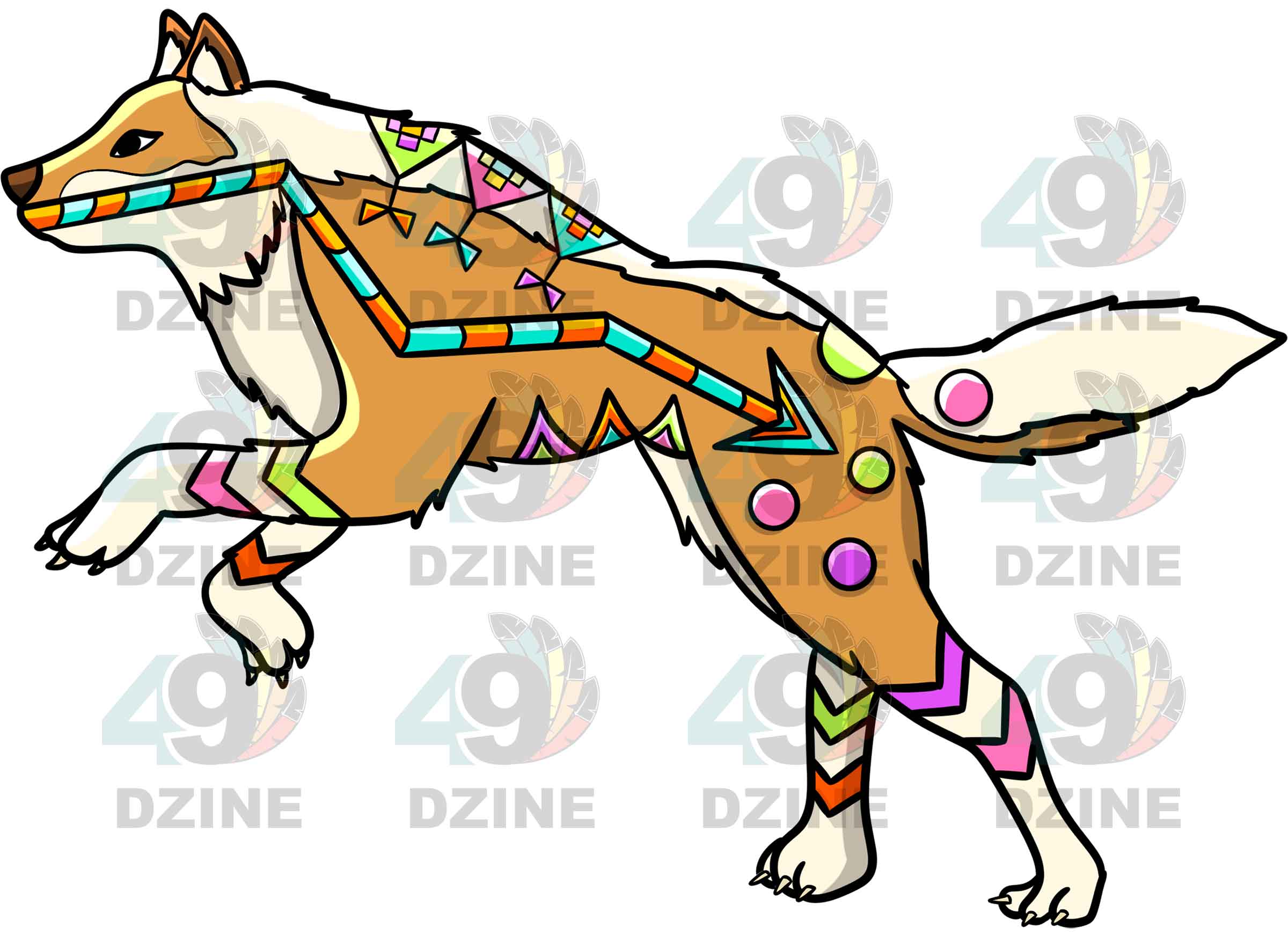 Wolf 4 Colored UV Sticker