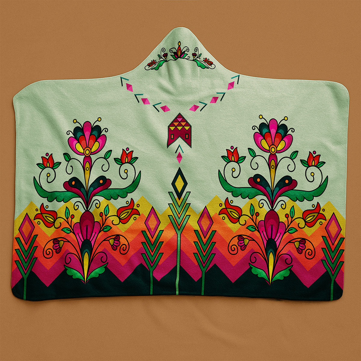 Autumn Kinship Wreath Hooded Blanket