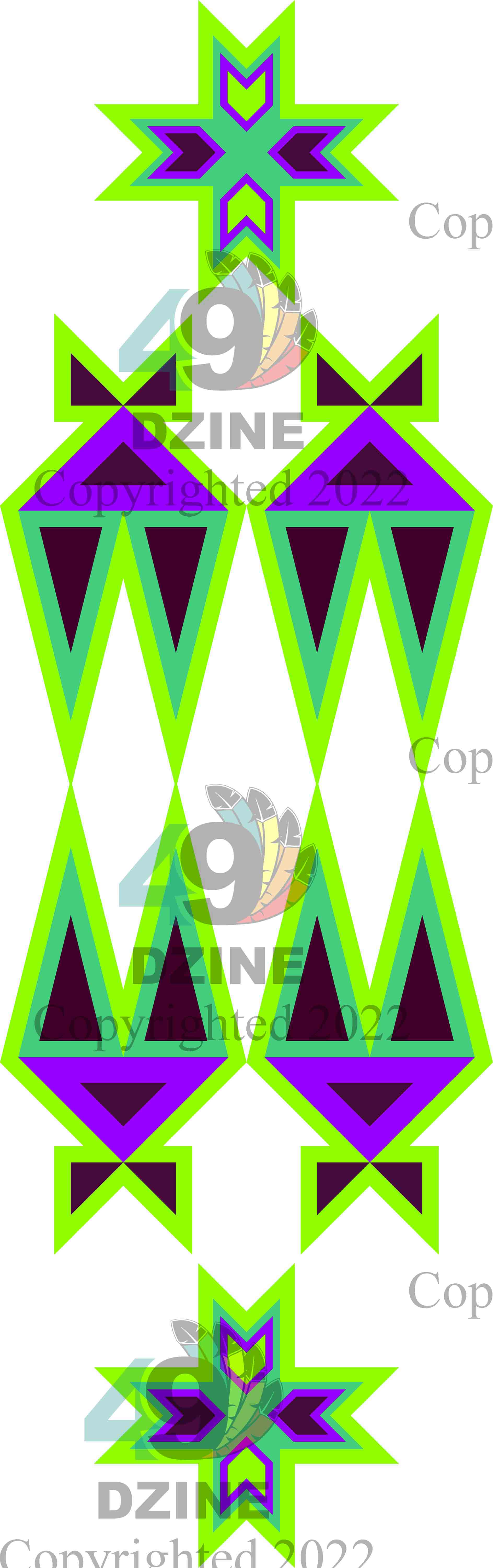 11-inch Geometric Transfer Four Directions Lodges